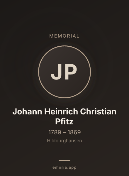 Memorial portrait of Johann Heinrich Christian Pfitz
