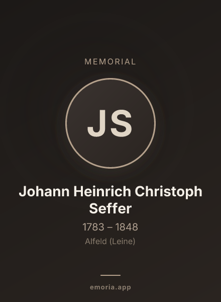 Memorial portrait of Johann Heinrich Christoph Seffer