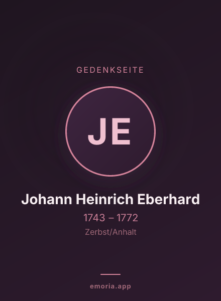 Gedenkportrait von Johann Heinrich Eberhard