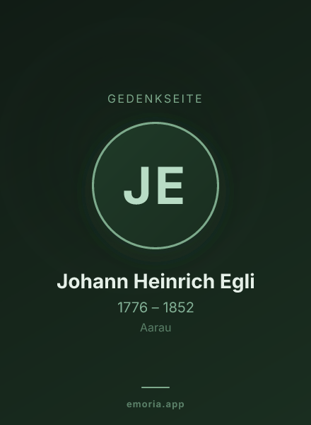 Gedenkportrait von Johann Heinrich Egli