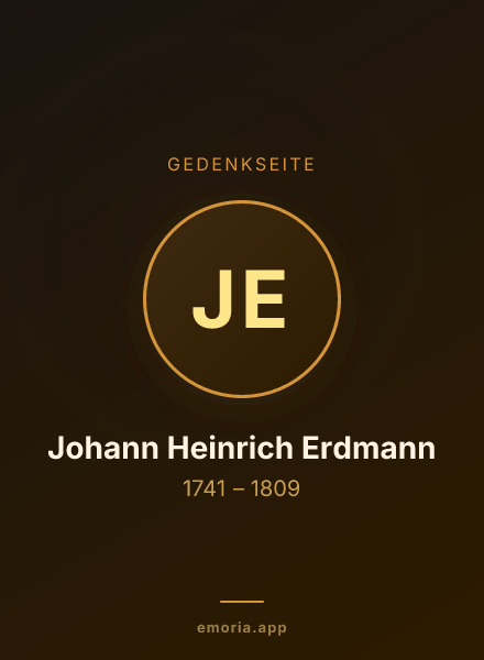 Gedenkportrait von Johann Heinrich Erdmann