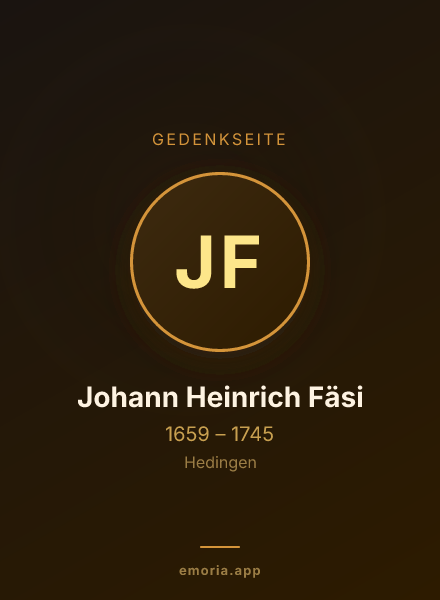 Gedenkportrait von Johann Heinrich Fäsi