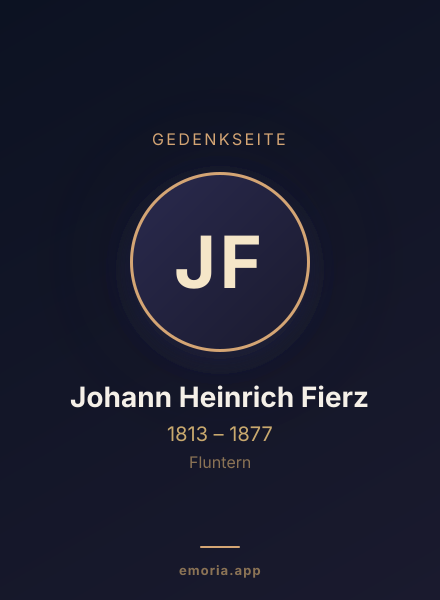Gedenkportrait von Johann Heinrich Fierz