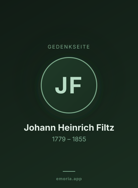 Gedenkportrait von Johann Heinrich Filtz