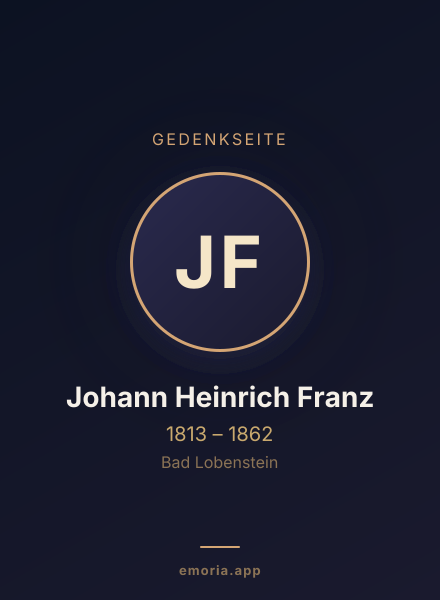 Gedenkportrait von Johann Heinrich Franz