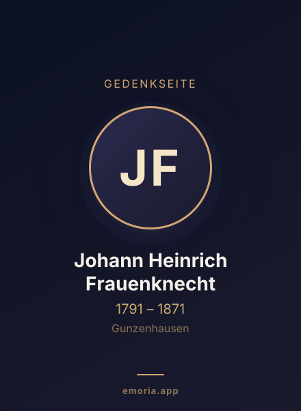Gedenkportrait von Johann Heinrich Frauenknecht