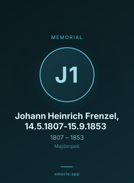 Memorial portrait of Johann Heinrich Frenzel, 14.5.1807-15.9.1853