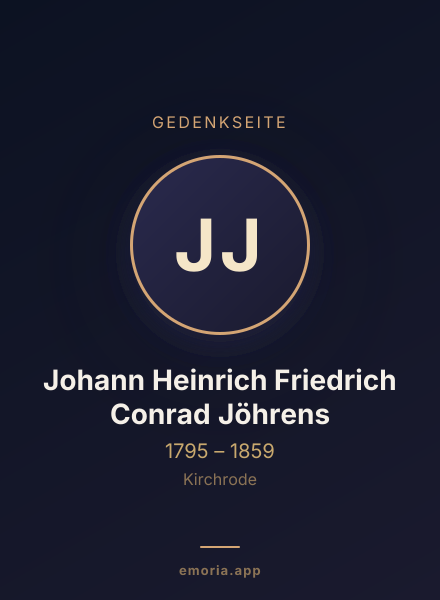 Gedenkportrait von Johann Heinrich Friedrich Conrad Jöhrens