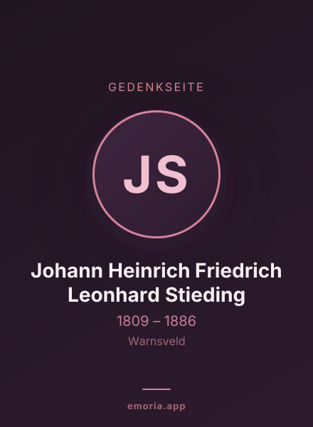 Gedenkportrait von Johann Heinrich Friedrich Leonhard Stieding
