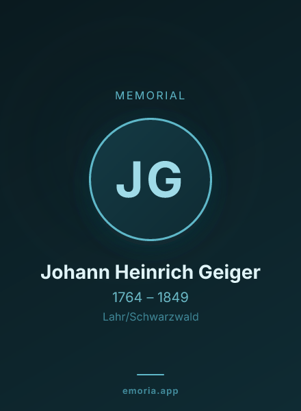 Memorial portrait of Johann Heinrich Geiger