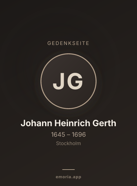 Gedenkportrait von Johann Heinrich Gerth