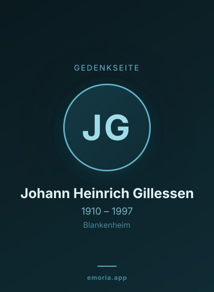 Gedenkportrait von Johann Heinrich Gillessen