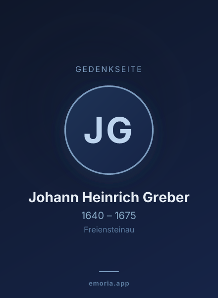 Gedenkportrait von Johann Heinrich Greber