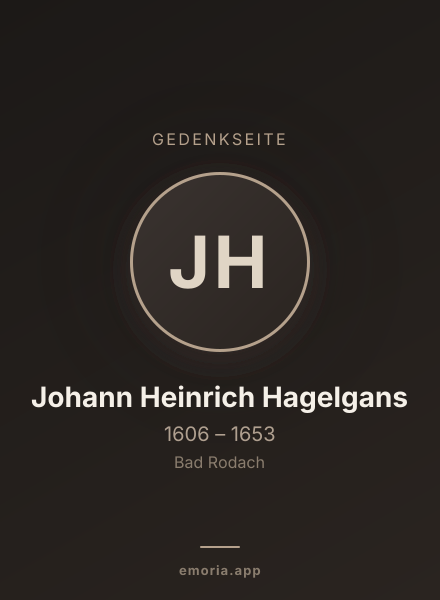 Gedenkportrait von Johann Heinrich Hagelgans