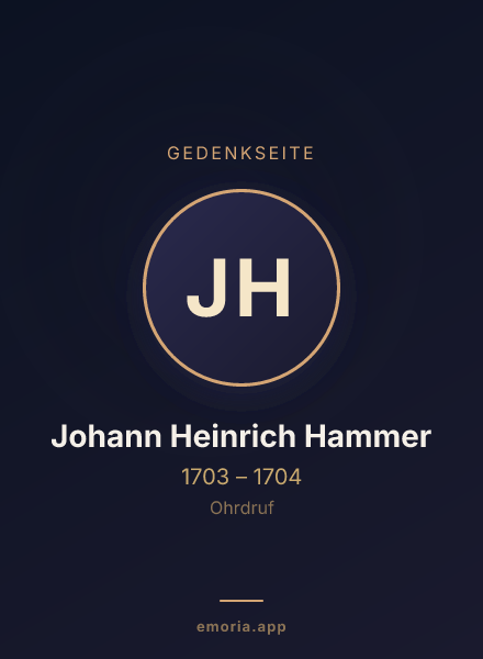 Gedenkportrait von Johann Heinrich Hammer
