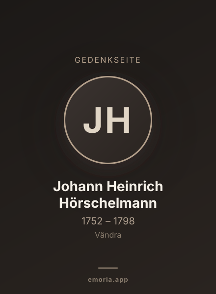 Gedenkportrait von Johann Heinrich Hörschelmann