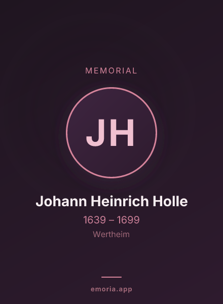 Memorial portrait of Johann Heinrich Holle