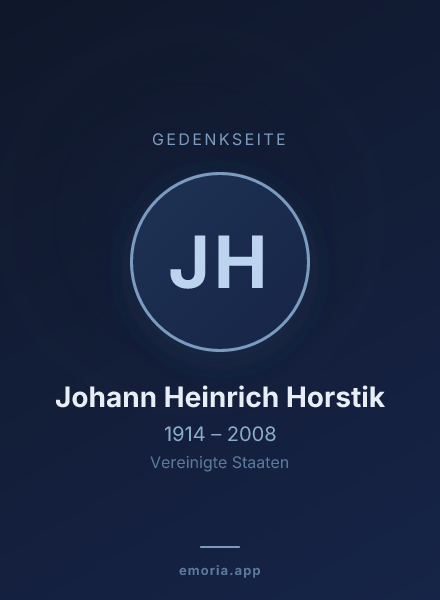 Gedenkportrait von Johann Heinrich Horstik