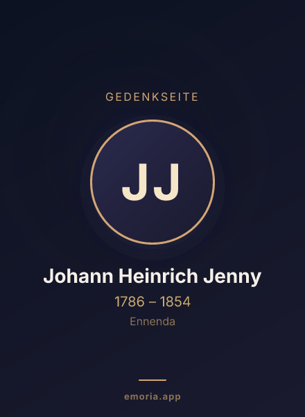 Gedenkportrait von Johann Heinrich Jenny