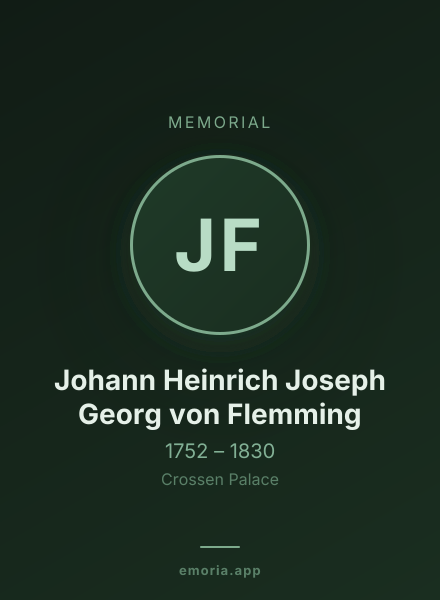 Memorial portrait of Johann Heinrich Joseph Georg von Flemming