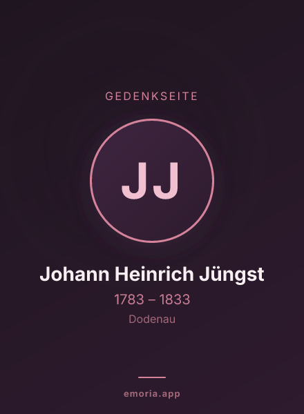 Gedenkportrait von Johann Heinrich Jüngst