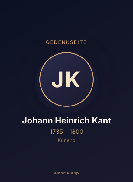 Gedenkportrait von Johann Heinrich Kant