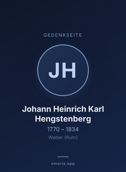 Gedenkportrait von Johann Heinrich Karl Hengstenberg