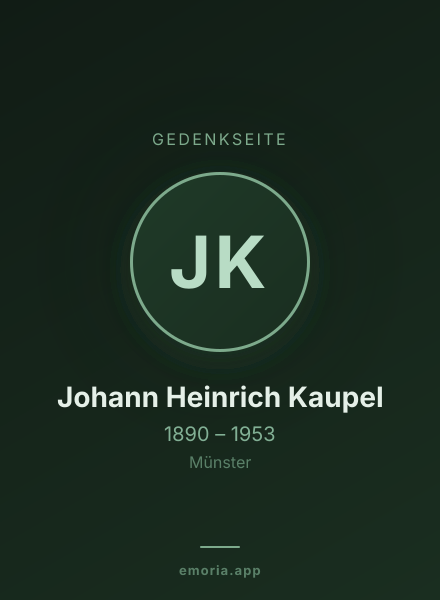Gedenkportrait von Johann Heinrich Kaupel