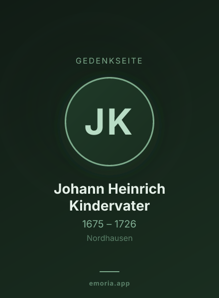 Gedenkportrait von Johann Heinrich Kindervater