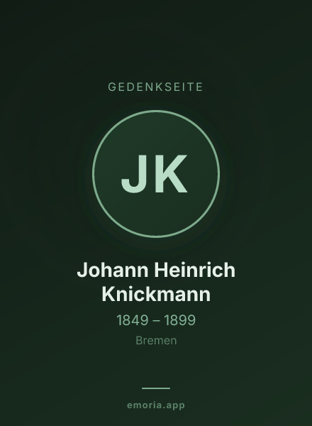 Gedenkportrait von Johann Heinrich Knickmann