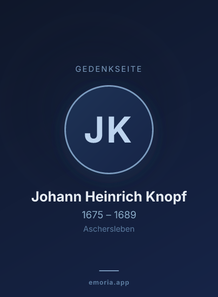 Gedenkportrait von Johann Heinrich Knopf