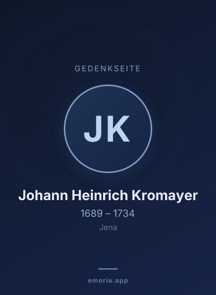 Gedenkportrait von Johann Heinrich Kromayer
