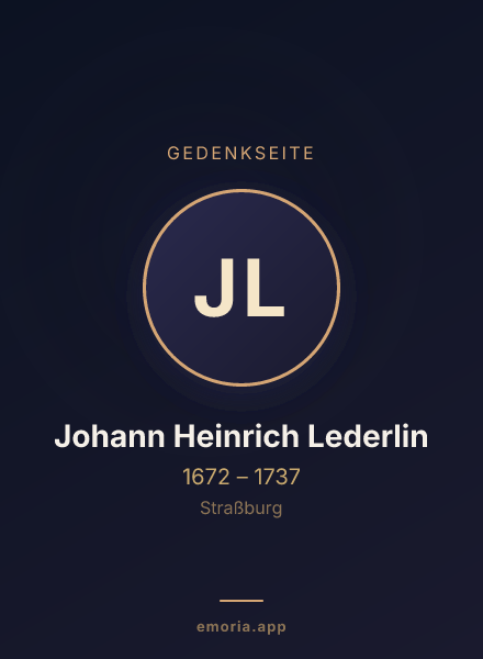 Gedenkportrait von Johann Heinrich Lederlin