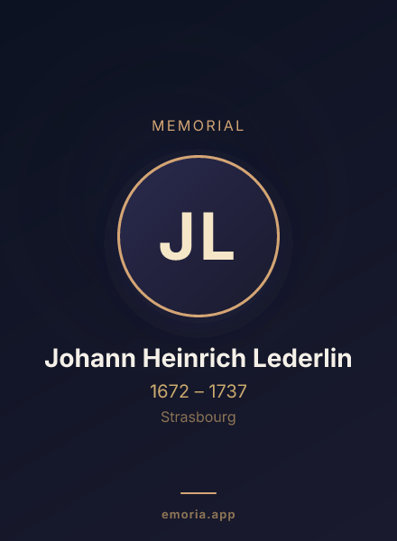 Memorial portrait of Johann Heinrich Lederlin
