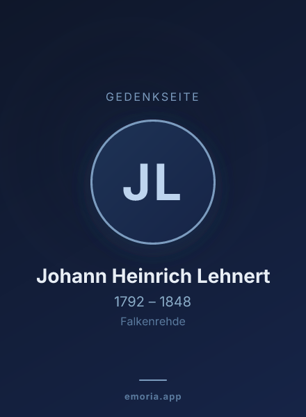 Gedenkportrait von Johann Heinrich Lehnert
