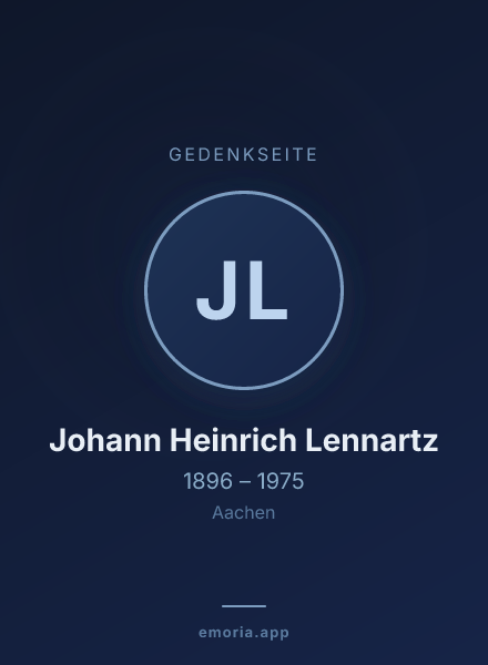 Gedenkportrait von Johann Heinrich Lennartz