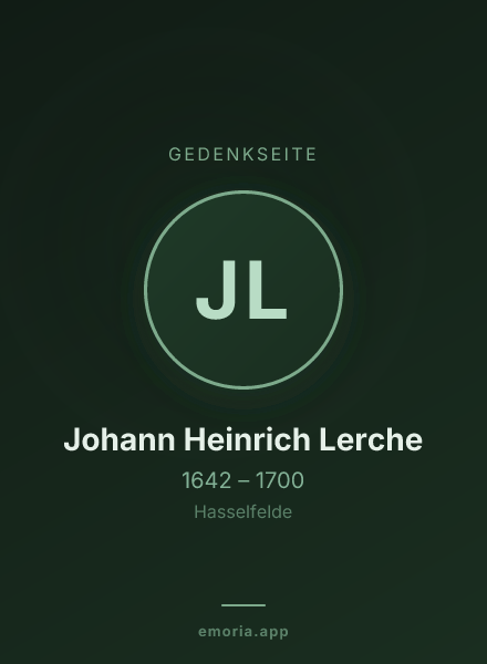 Gedenkportrait von Johann Heinrich Lerche