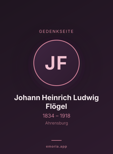 Gedenkportrait von Johann Heinrich Ludwig Flögel
