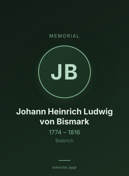 Memorial portrait of Johann Heinrich Ludwig von Bismark