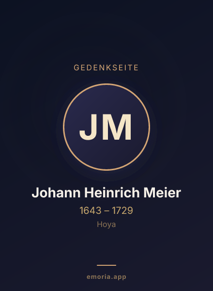 Gedenkportrait von Johann Heinrich Meier