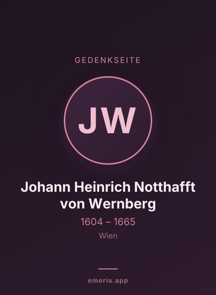 Gedenkportrait von Johann Heinrich Notthafft von Wernberg