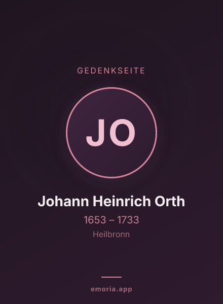 Gedenkportrait von Johann Heinrich Orth