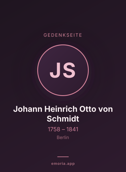 Gedenkportrait von Johann Heinrich Otto von Schmidt