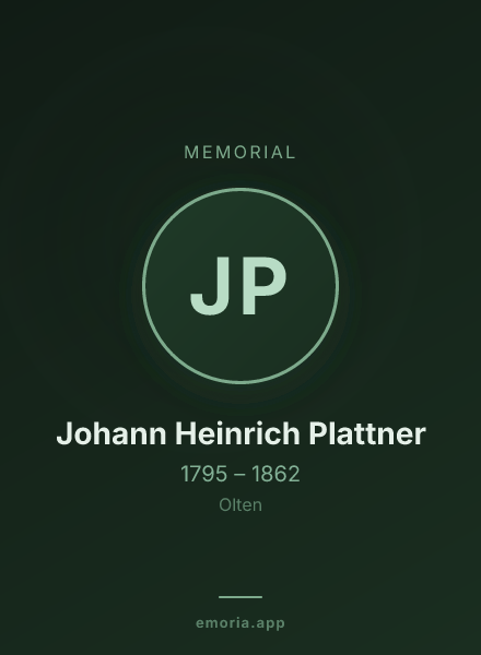Memorial portrait of Johann Heinrich Plattner