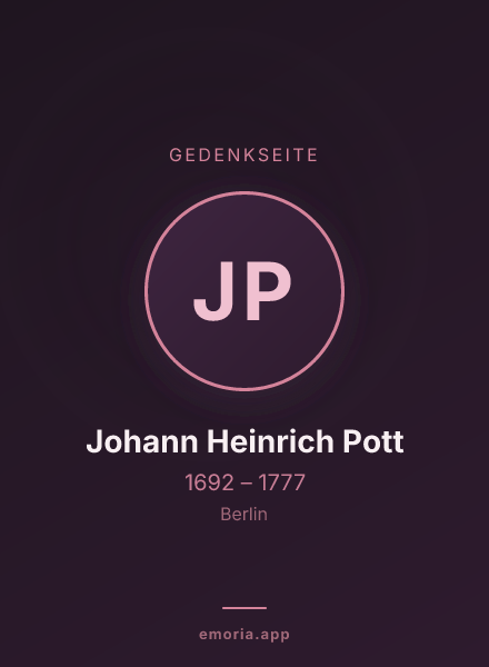 Gedenkportrait von Johann Heinrich Pott