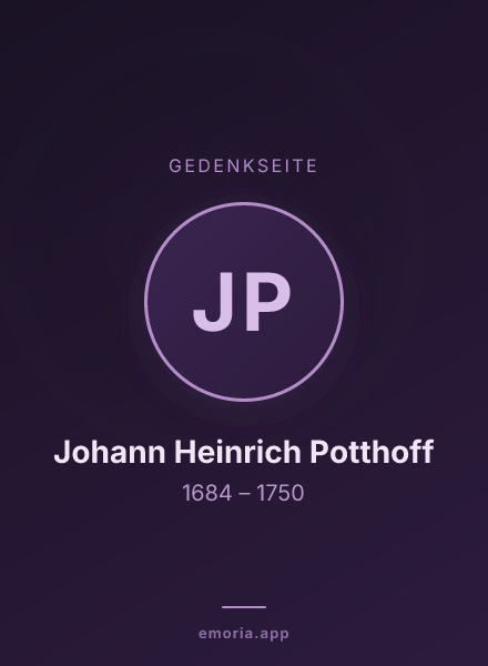 Gedenkportrait von Johann Heinrich Potthoff