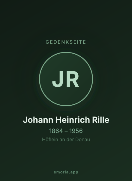 Gedenkportrait von Johann Heinrich Rille