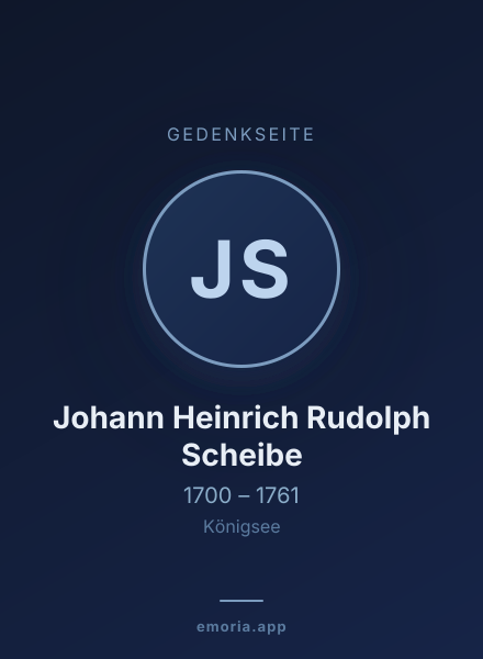 Gedenkportrait von Johann Heinrich Rudolph Scheibe