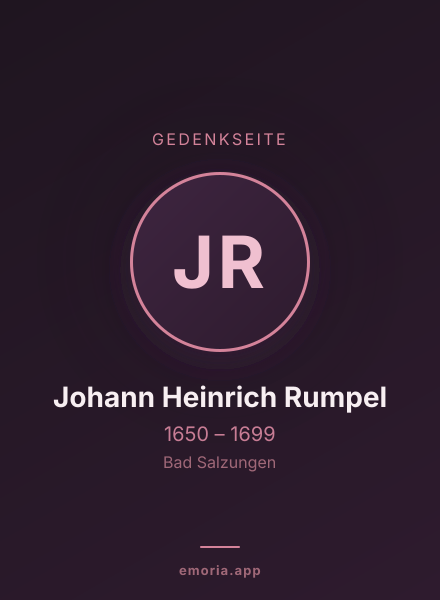 Gedenkportrait von Johann Heinrich Rumpel