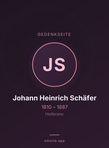 Gedenkportrait von Johann Heinrich Schäfer